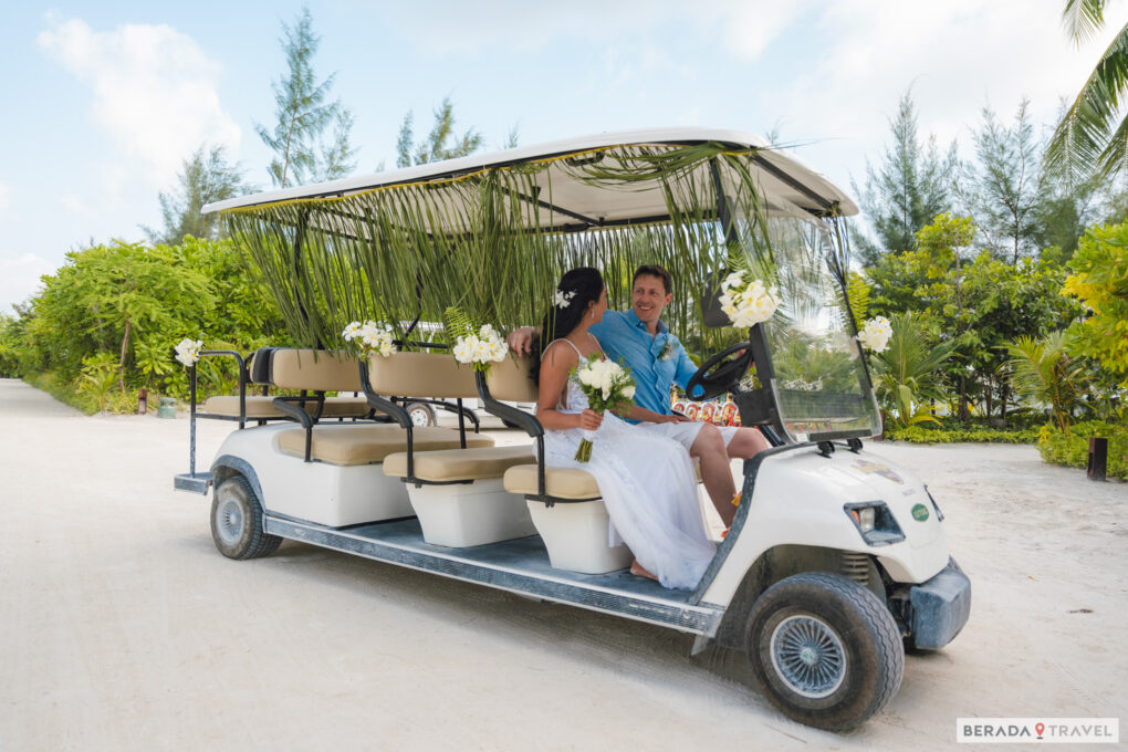 Buggy decorato per la sposa