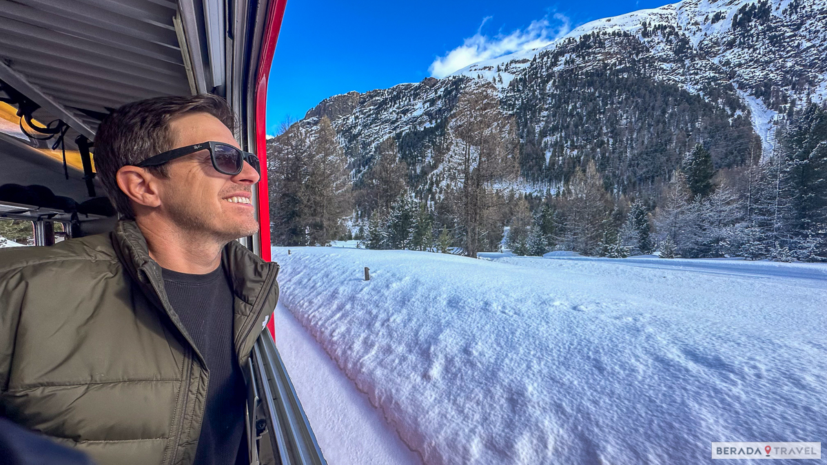 Finestrino aperto del Bernina Express