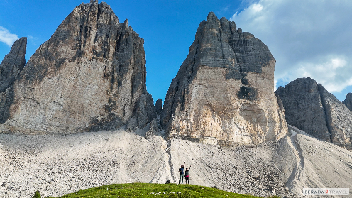 Vedute sulle Tre Cime lungo il percorso