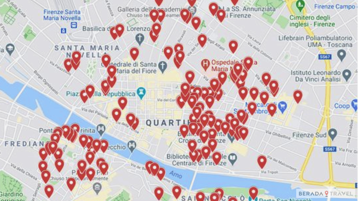 Mappa delle Buchette del Vino a Firenze